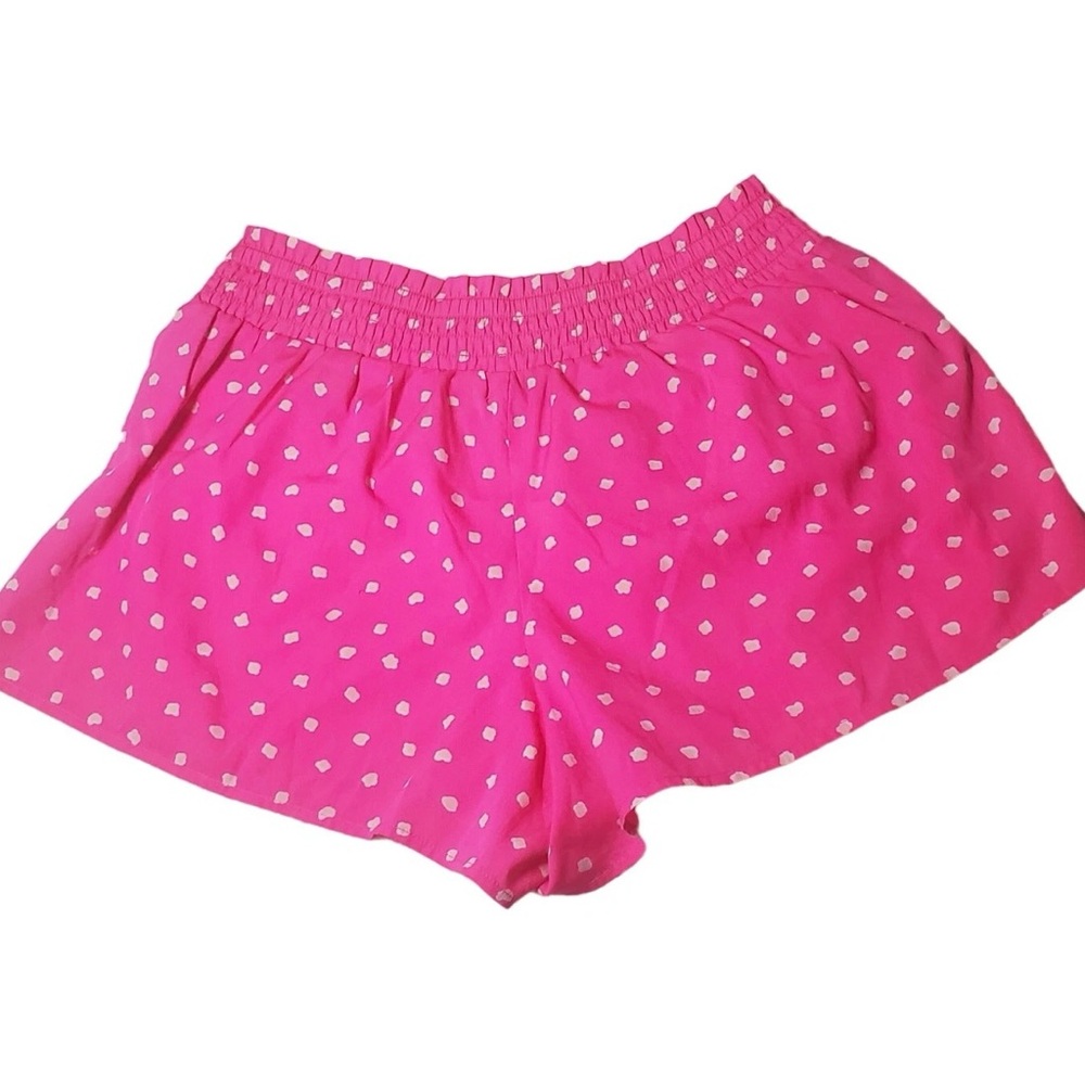 Aerie Neon Pink Polka Dot Wrap Skort Flutter Shorts Pull On Women's Medium